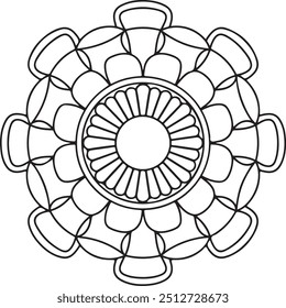 einfaches Mandala-Design zum Färben von Büchern, Tattoo-Design, Wandkunst, einfache Mandala-Kunst