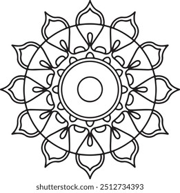 einfaches Mandala-Design zum Färben von Büchern, Tattoo-Design, Wandkunst, einfache Mandala-Kunst