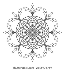 simple mandala design for coloring book, tattoo design, wall art, simple mandala art