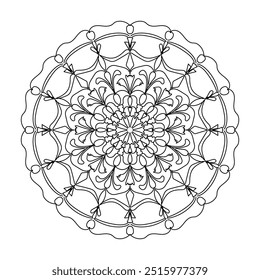 simple mandala design for coloring book, tattoo design, wall art, simple mandala art