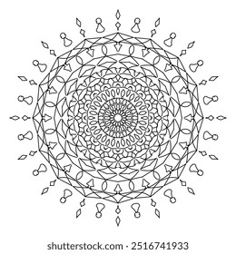 simple mandala design for coloring book, tattoo design, wall art, simple mandala art