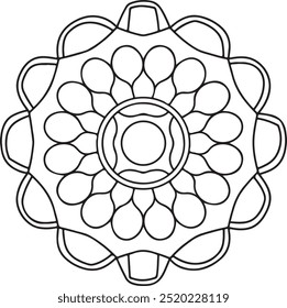 einfaches Mandala-Design zum Färben von Büchern, Tattoo-Design, Wandkunst, einfache Mandala-Kunst