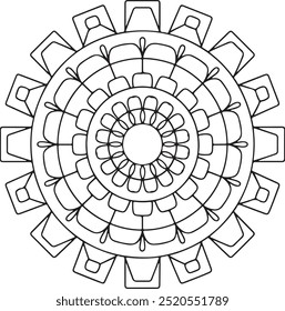 einfaches Mandala-Design zum Färben von Büchern, Tattoo-Design, Wandkunst, einfache Mandala-Kunst