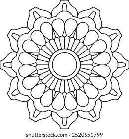 einfaches Mandala-Design zum Färben von Büchern, Tattoo-Design, Wandkunst, einfache Mandala-Kunst