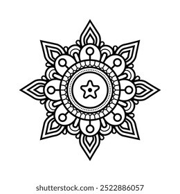 Simple Mandala Design For Coloring Book