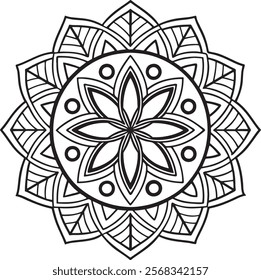  simple mandala design for coloring book page , creative mandala art for wall art