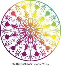 Simple mandala design for coloring. Vector floral mandala, mandala design, colorful mandala