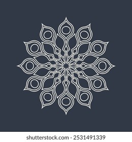 simple Mandala Design coloring vector style illustration .