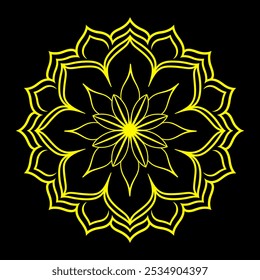 Simple mandala design for coloring. Vector floral mandala design 