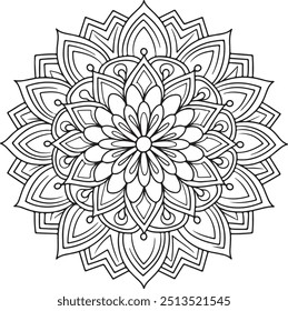 Simple mandala design for colouring. beautiful mandala art for colouring book, mandala design,