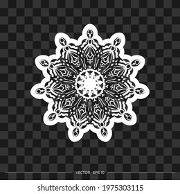 Simple mandala design. Simple flower ornament. Good for logos, prints and postcards. Isolated. Vector