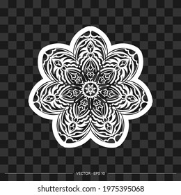 Simple mandala design. Simple flower ornament. Isolated. Vector 