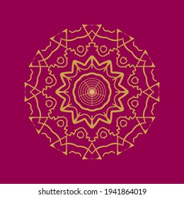 
einfache mandala design gold Farbe..