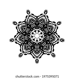 Simple mandala design. Good for menus, prints and postcards. Isolated. Vector illustration