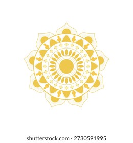 Diseño de mandala simple en Illustrator Ilustración vectorial moderna que representa consejos y trucos con ideas creativas y conocimiento temático. Perfecto para educación, tutoriales, blogs y .eps digital

