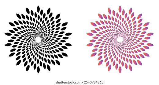 Simple mandala design on white background. Vector floral mandala.