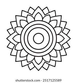 Design de mandala simples para design de padrão com desenho à mão.