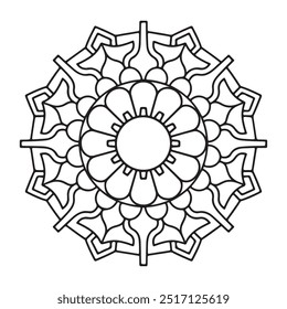 Design de mandala simples para design de padrão com desenho à mão.