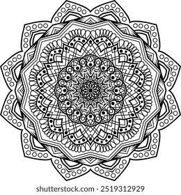 Estilo de vetor de silhueta de design de mandala simples com fundo branco