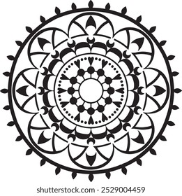 Simple mandala design silhouette vector style