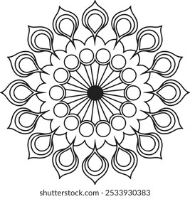 Um estilo de vetor de silhueta de design de mandala simples