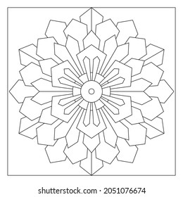 Simple Mandala Designs to color  Easy coloring pages for seniors  Floral drawing from 6 fold rotational symmetry various shapes in hexagonal form  Tile pattern in EPS8 file  