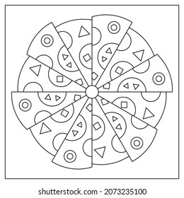 Simple mandala designs to color  Easy coloring pages  Abstract circular illustration  Geometric composition  Black   white patterns  EPS8 file  Coloring  #363