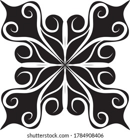 simple mandala design.simple flowers design in black color.