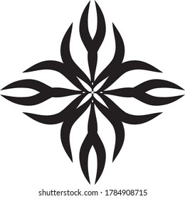simple mandala design.simple flowers design in black color.
