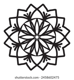 Simple mandala with floral decoration pattern