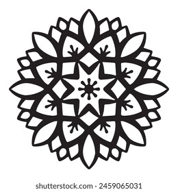 Mandala simple con patrón de decoración floral