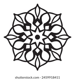 Simple mandala with floral decoration pattern