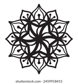 Simple mandala with floral decoration pattern