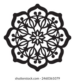 Simple mandala with floral decoration pattern