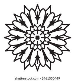 Einfaches Mandala mit floralem Dekorationsmuster