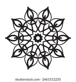 Mandala simple con patrón de decoración floral