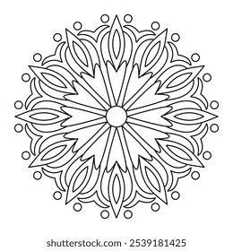 Simple Mandala Flower Design. Easy mandala, coloring book page, vector file, tattoo design, wall art, simple mandala art, Design for a wallpaper Paint shirt and tile Sticker Design, vector file