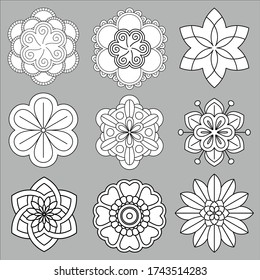 Simple Mandala Flower Pattern for Create Adult Coloring Book Page, DIY Project, Crafting, Relaxation, Meditation, Art and Color Therapy