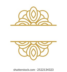 Simple Mandala Frame Gold Vector Design