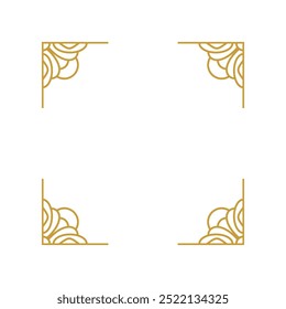 Simple Mandala Frame Gold Vector Design