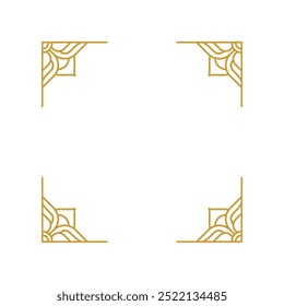 Simple Mandala Frame Gold Vector Design