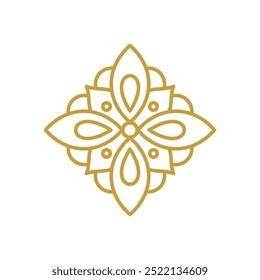 Simple Mandala Frame Gold Vector Design