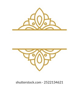 Simple Mandala Frame Gold Vector Design