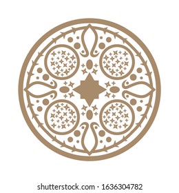 Simple Mandala .  Geometric mandala logotype.