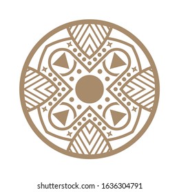 Simple Mandala .  Geometric mandala logotype.