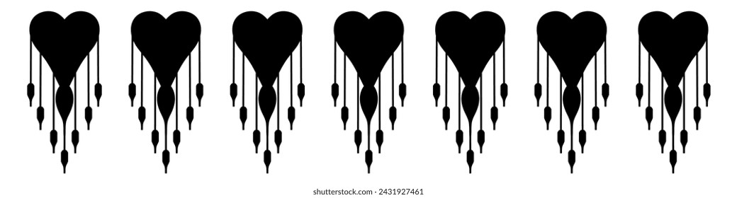 simple mandala Horizontal mandala line pattern. Black pattern brush on white background.