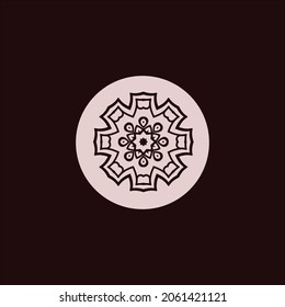 Simple mandala icon and symbol art