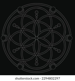 ilustración simple de mandala en diseño 