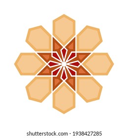 Simple ilustración de Mandala. Patrón geométrico islámico. Buen uso para el logotipo, icono, símbolo, símbolo de la mezquita, patrón de alfombra, relieve de mosaico, diseño de impresión, etc. - EPS 10 vector