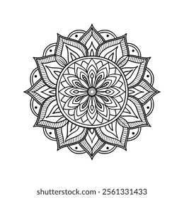 A simple mandala illustration vector design with a white background